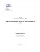 Urbanización y calidad de vida urbana Factores de la calidad de vida en las mejores ciudades de chile