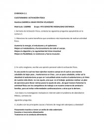 CUESTIONARIO: ACTIVACIÓN FÍSICA. Página 1