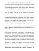 Resumen. Políticas públicas, estudio de caso y teoría política