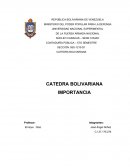 CATEDRA BOLIVARIANA IMPORTANCIA