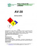 FICHA TÉCNICA Y HOJA DE SEGURIDAD AV-30