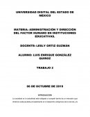 Administración y dirección del factor humano en instituciones educativas