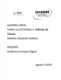 TAREA U2.ACTIVIDAD 3. Método de Gauss. Página 1