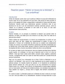 Reaction peper: “Héctor en busca de la felicidad” y “Las endorfinas”