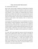 Ensayo, sobre documental “Nada es privado”