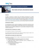 Índice . Tentativo del Proyecto y Recomendaciones Generales