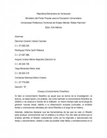 Ensayo (Conocimiento Filosófico). Página 1