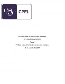 RECURSOS HUMANOS POLITICAS Y SUBSISTEMAS. Página 1