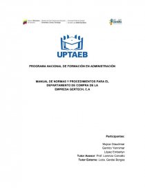 Proyecto Manual de Normas y Procedimientos Empresa Gertech, C.A. Página 1