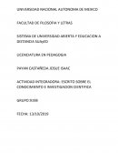 Actividad integradora: escrito sobre el conocimiento e investigacion cientifica