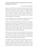 La alianza por la calidad de la educación: modernización de los centros escolares y profesionalización de los maestros