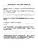 CLASIFICACION DE LA TABLA PERIODICA