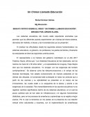 ENSAYO CRITICO SOBRE EL VIDEO “UN CRIMEN LLAMADO EDUCACIÓN”. DIRIGIDO POR JÚRGEN KLARIC