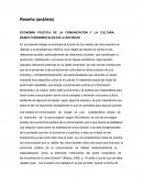 ECONOMÍA POLÍTICA DE LA COMUNICACIÓN Y LA CULTURA, BASES FUNDAMENTALES EN LA SOCIEDAD