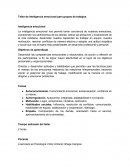 Taller de Inteligencia emocional para grupos de trabajos