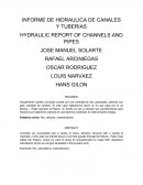 INFORME DE HIDRAULICA DE CANALES Y TUBERIAS