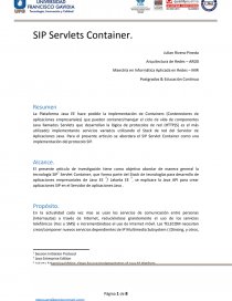 SIP Servlets Container. Página 1