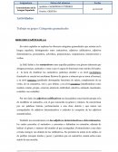 Trabajo en grupo: Categorías gramaticales