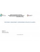 CRECIENDO, CONOCIENDO Y APRENDIENDO ATRAVES DE VALORES