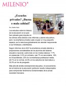 ¿Escuelas privadas? ¿Buena o mala calidad?