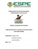 Implementación de un espacio de insumos básicos para biotecnología