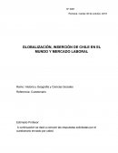 GLOBALIZACIÓN, INSERCIÓN DE CHILE EN EL MUNDO Y MERCADO LABORAL