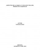 ASPECTOS DE LA MARCA Y CICLO DE VIDA DEL PRODUCTO O SERVICIO