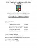 INFORME DE LA PRACTICA N°7 Título: Cinética Química