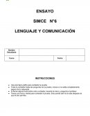 ENSAYO SIMCE N°6 LENGUAJE Y COMUNICACIÓN