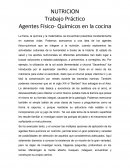 Trabajo Práctico Agentes Físico- Químicos en la cocina
