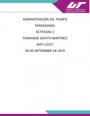 Administración del tiempo actividad 1 Paradigma laboral