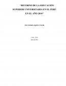 RETORNO DE LA EDUCACIÓN SUPERIOR UNIVERSITARIA EN EL PERÚ EN EL AÑO 2014