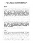 SEGURIDAD JURÍDICA EN LA ADOPCIÓN DE MENORES EN EL ECUADOR