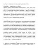 PRIMEROS PASOS DE LA INVESTIGACIÓN CUALITATIVA