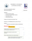 Práctica No.2: “DETERMINACIÓN DE ALCOHOL ETÍLICO”