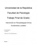 Intervención en Psicopedagogía Clínica: fundamentos y análisis