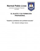 EL SUJETO Y SU FORMACIÓN PROFESIONAL “Desafíos y problemas de la profesión docente”