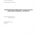 Psicologia educacional mas alla de las aulas: creatividad, diversidad y contextos