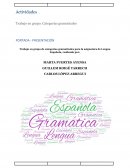 Actividades Trabajo en grupo: Categorías gramaticales