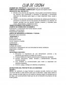 PROYECTO: “Aprendiendo a ser un chef saludable”