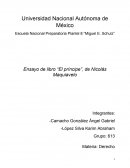 Ensayo de libro “El príncipe”, de Nicolás Maquiavelo