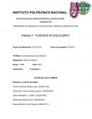 Práctica 7: “FUERZAS EN EQUILIBRIO”