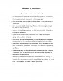 Métodos de enseñanza ¿Qué son los métodos de enseñanza?