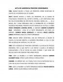 GUION DE ACTA DE ACTA DE AUDIENCIA PROCESO ORDINNARIO