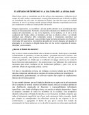 El estado de derecho y la cultura de legalidad