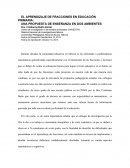 EL APRENDIZAJE DE FRACCIONES EN EDUCACIÓN PRIMARIA: UNA PROPUESTA DE ENSEÑANZA EN DOS AMBIENTES