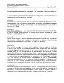 CONSTITUCIÓN NACIONAL DE COLOMBIA Y SU RELACIÓN CON LOS TRIBUTOS