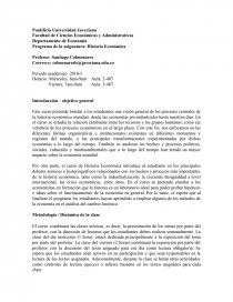 Programa de la asignatura: Historia Económica. Página 1
