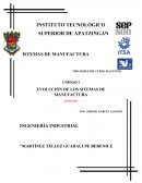 EVOLUCIÓN DE LOS SITEMAS DE MANUFACTURA