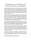 El Mercado y su clasificación según la oferta y la demanda